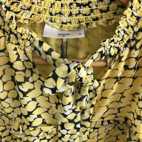 Mimimum yellow pattern blouse euro Size 36/small NWT - Picture 6 of 12